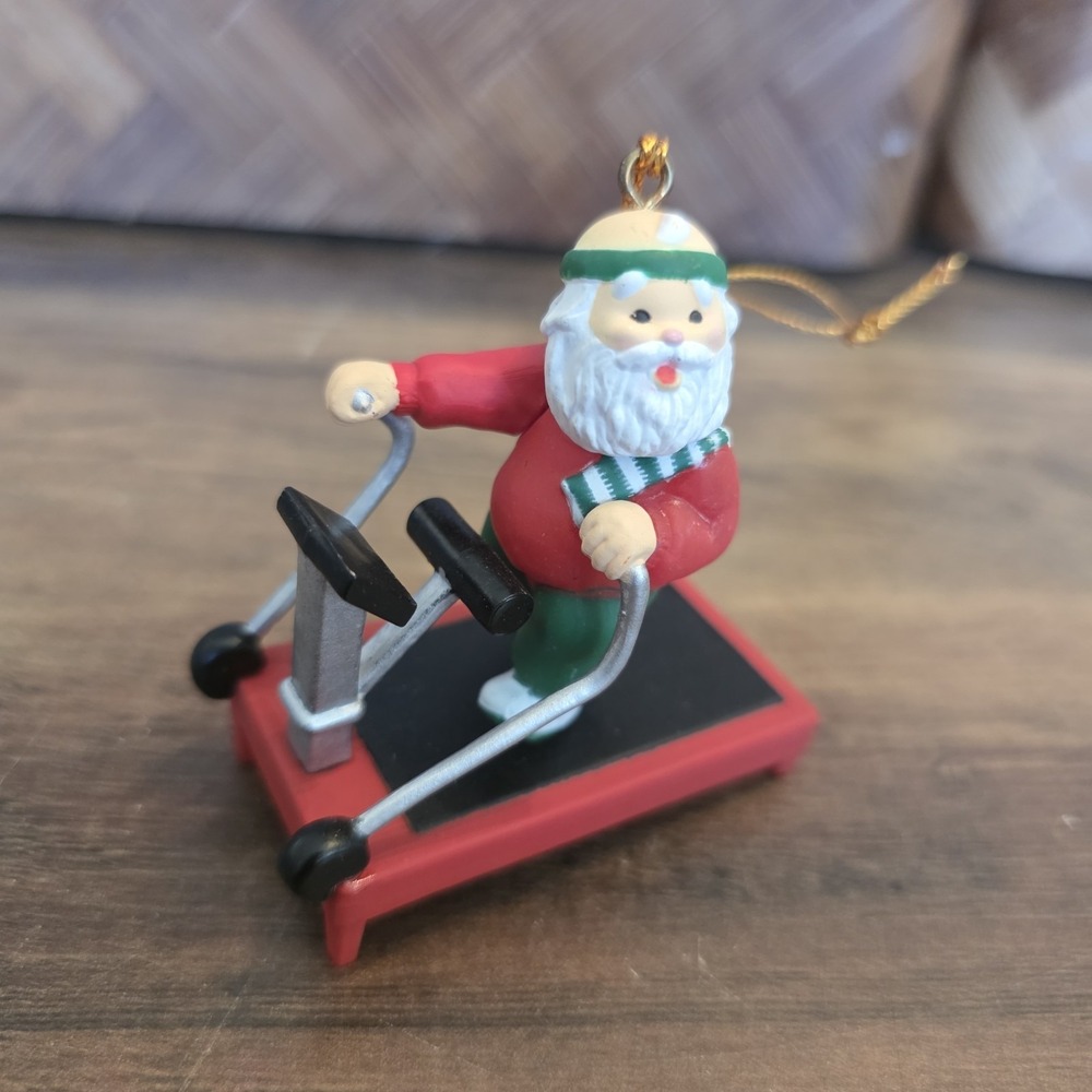 Gibson Christmas Collectibles Santa-Robics Ornament Santa On Treadmill Vintage
